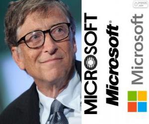 yapboz Bill Gates, girişimci ve Amerikalı bilgisayar bilimcisi, Microsoft yazılım şirketi kurucu ortak